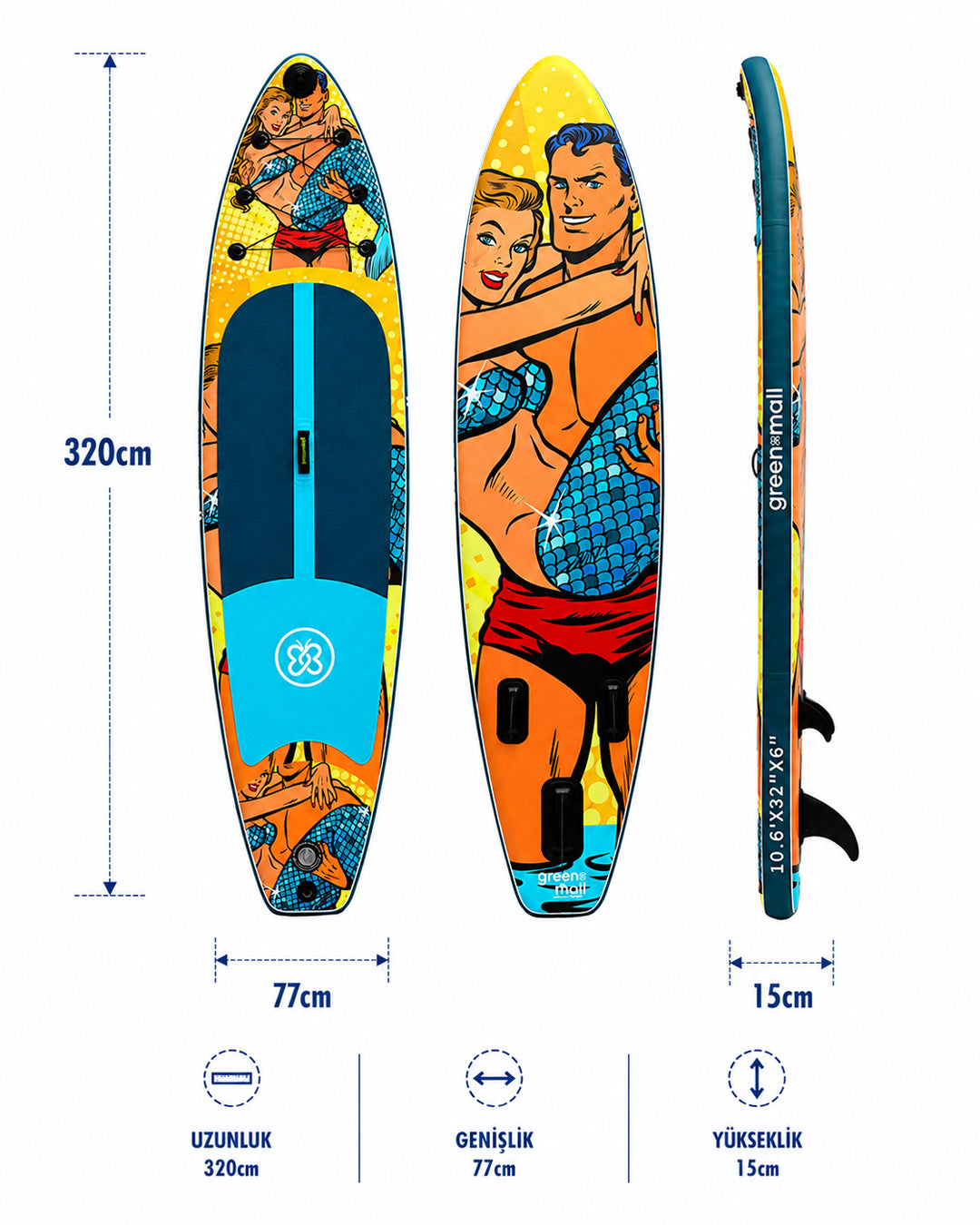 Bondy Şişme SUP Board / Paddle Board 320 cm — Görsel 3/6