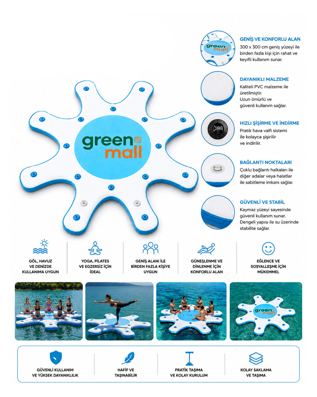 Şişme SUP Yoga Platformu 300 cm — Görsel 3/6