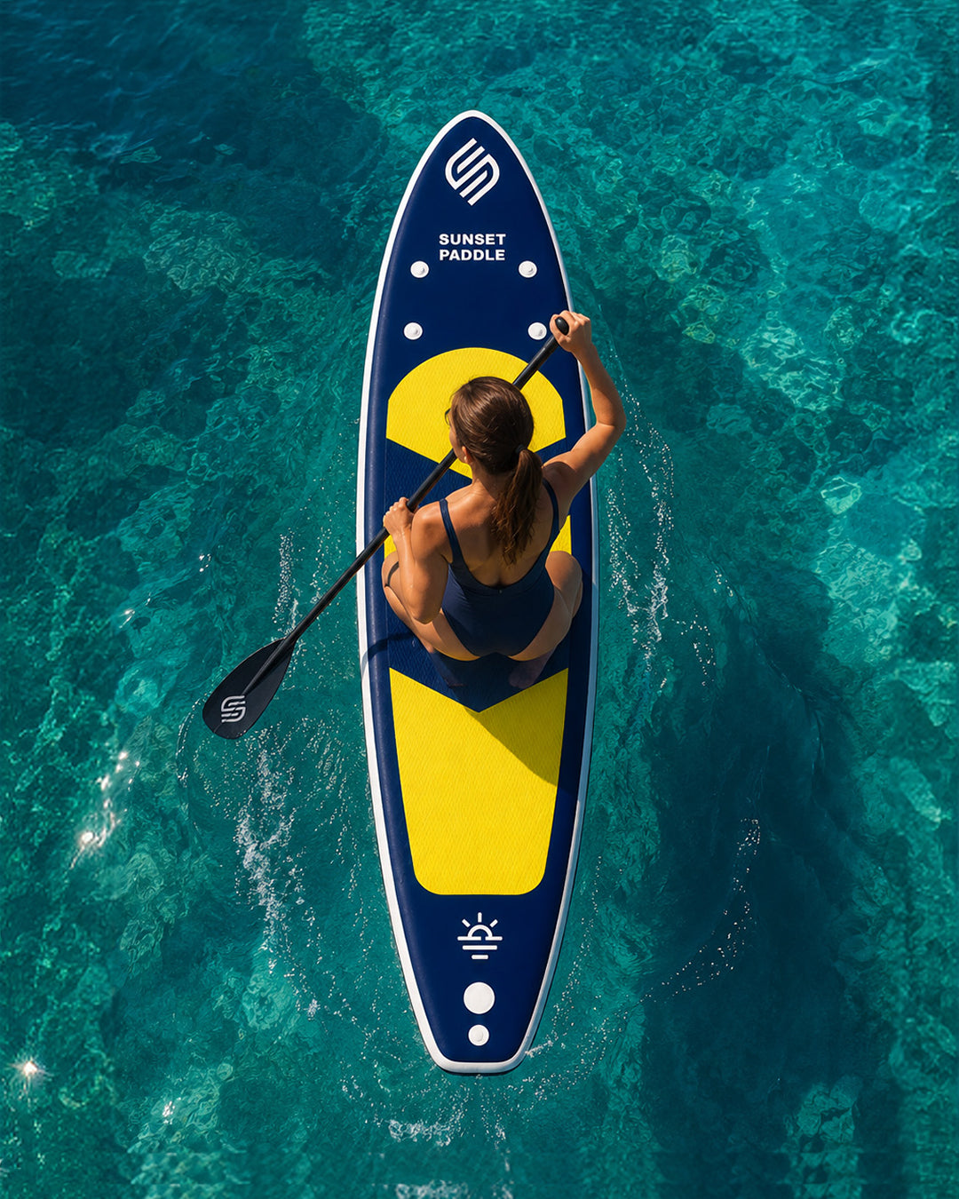 Starter Set – Crazy Fan Sarı Lacivert Şişme SUP Board / Paddle Board 320 cm