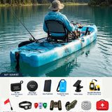 Sup Pro Pedallı Balıkçı Kanosu Mavi Kamuflaj Seti