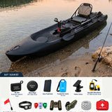 Sup Pro Tek Kişilik Pedallı Balıkçı Kanosu Siyah Seti
