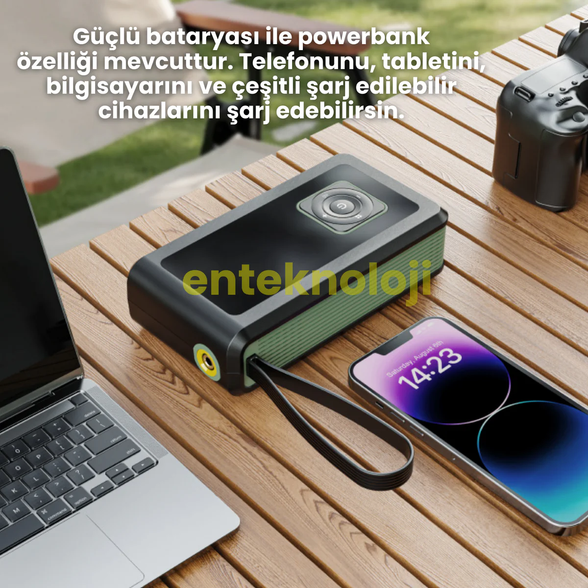 Taşınabilir Akü Takviye ve Lastik Şişirme Pompası