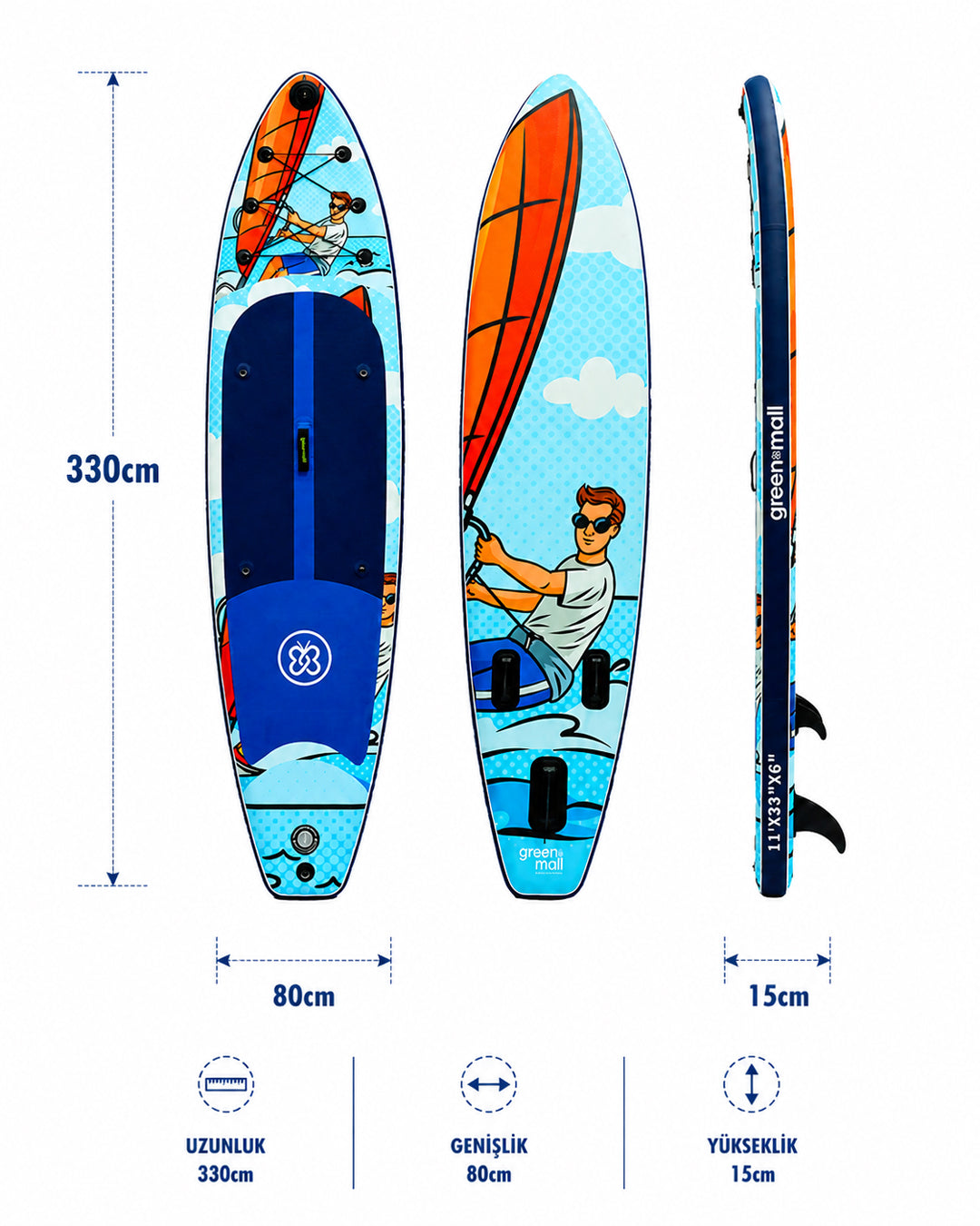 Wind Catcher Şişme SUP Board / Paddle Board 330 cm — Görsel 3/6