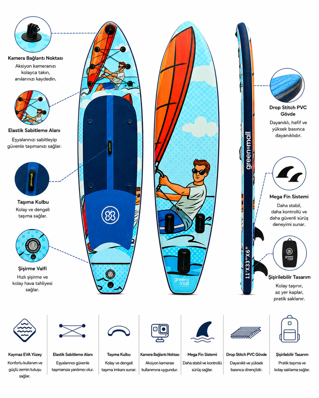 Wind Catcher Şişme SUP Board / Paddle Board 330 cm